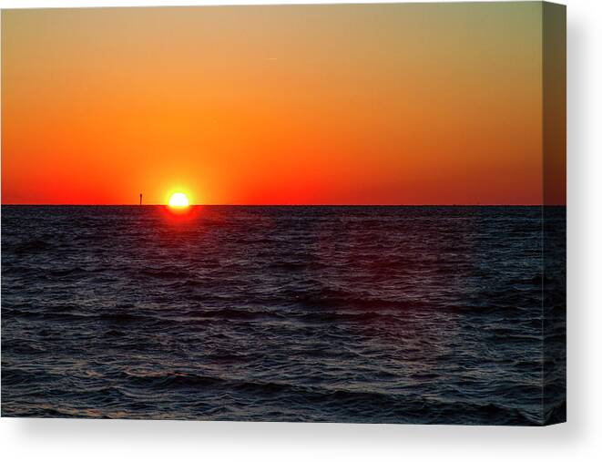 Sunset Canvas Print featuring the photograph Pamlico Sound Sunset 2010-10 01 by Jim Dollar