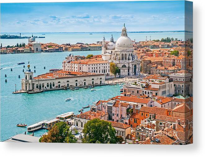 Love Canvas Print featuring the photograph Panoramic Aerial Cityscape Of Venice by Mariia Golovianko