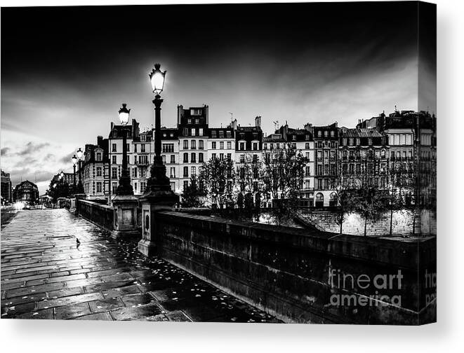 Pont Neuf Canvas Print featuring the photograph Paris at Night Pont Neuf by M G Whittingham