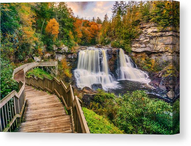 Wv Canvas Print featuring the photograph Pathway to Blackwater Falls by Amanda Jones