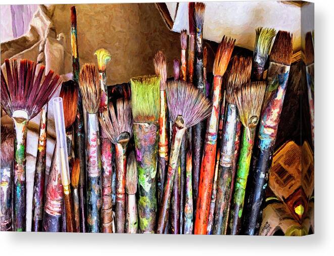  Canvas Print featuring the photograph Patrick Moran's Paint Brushes by Bruce McFarland