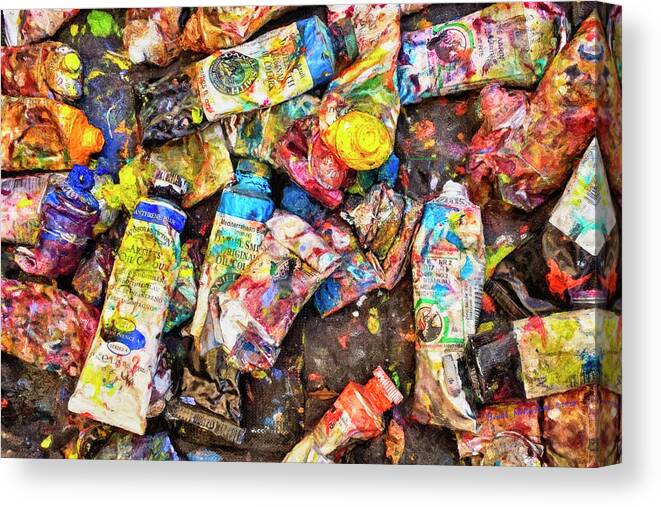  Canvas Print featuring the photograph Patrick Moran's Paint Tubes by Bruce McFarland