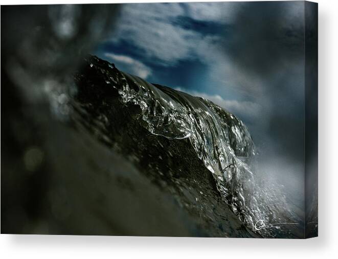 Waves Ocean Florida Foam Sea Adobe Pixels Canvas Print featuring the photograph Peek by Cornelius Powell