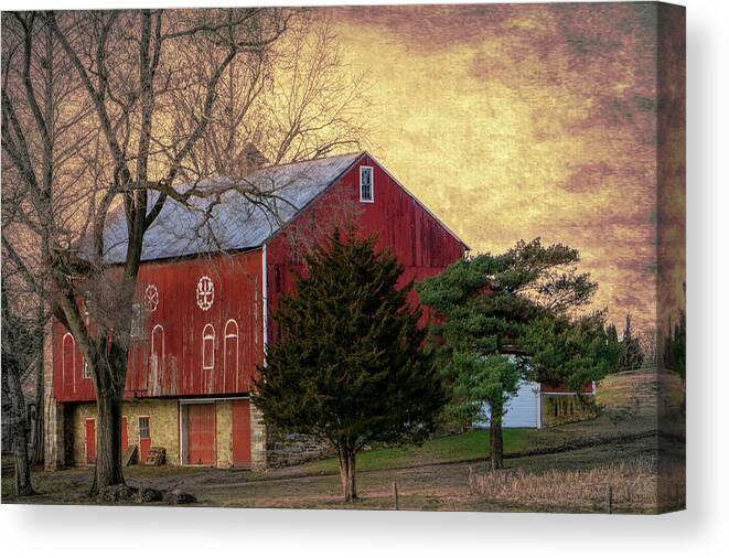 Red Barn Canvas Print featuring the photograph Pennsylvania Vintage Barn by Jason Fink