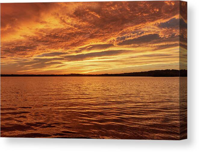 Percy Priest Lake Canvas Print featuring the photograph Percy Priest Lake Sunset by D K Wall