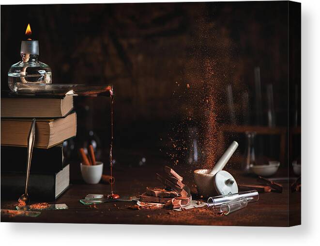 Conceptual Canvas Print featuring the photograph Phases Of Chocolate by Dina Belenko