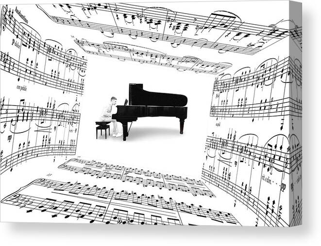 Piano Canvas Print featuring the photograph Piano Player by Marcin Michalowski