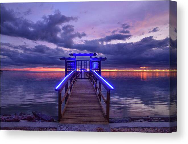 Pier Canvas Print featuring the photograph Pier Blues 4 by Christopher Rice
