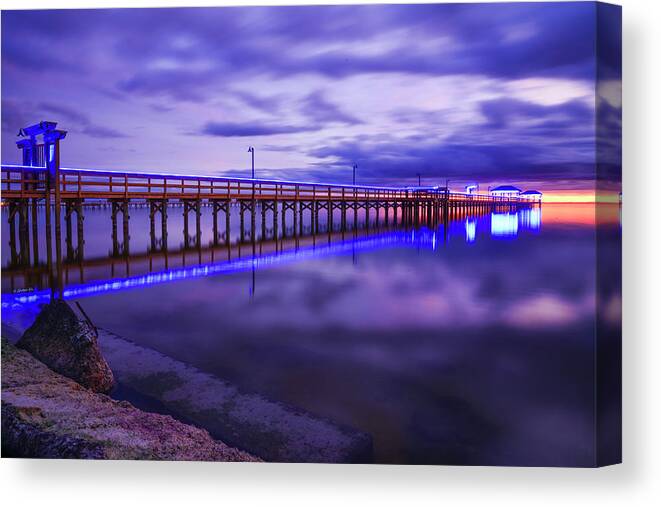 Pier Canvas Print featuring the photograph Pier Blues I by Christopher Rice