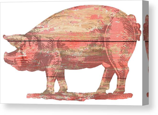 Pig Cut Out Canvas Print featuring the digital art Pig Cut Out by Retroplanet