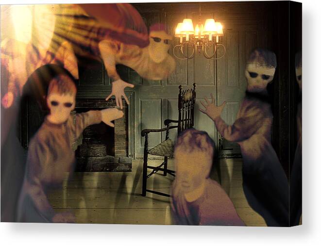 Poltergeist Canvas Print featuring the digital art Poltergeists by Lisa Yount