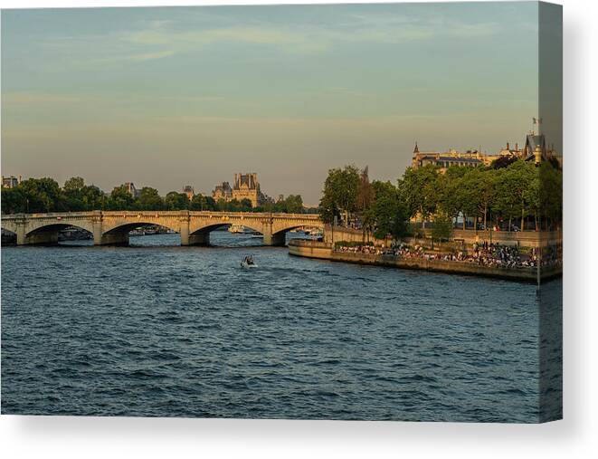 Pont Louis Xvi Canvas Print featuring the photograph Pont de la Concorde in Paris by Aleksandra Yadrova