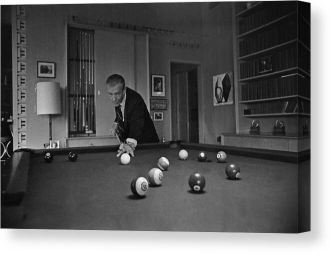 Singer Canvas Print featuring the photograph Pool With Fred by Cyril Maitland