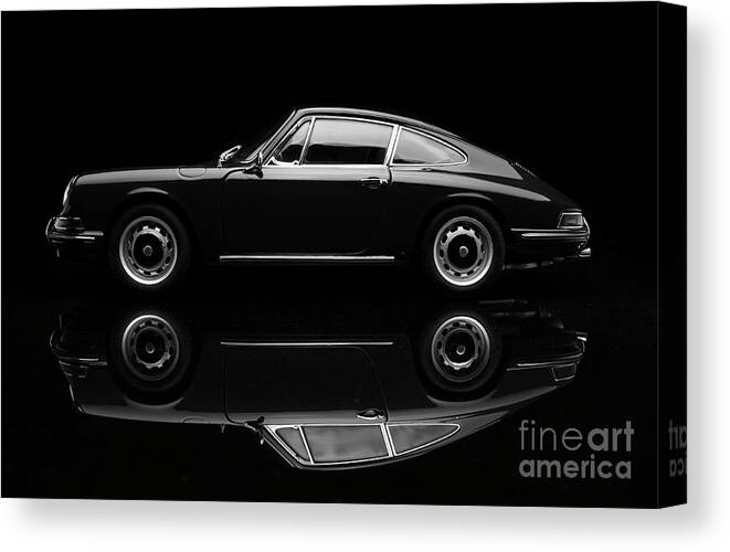 Sports Car Canvas Print featuring the photograph Porsche 911 Low Key In Black And White by Simonbradfield