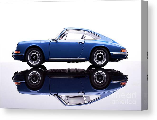 White Background Canvas Print featuring the photograph Porsche 911 Model Car On White by Simonbradfield