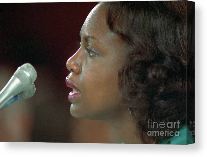 People Canvas Print featuring the photograph Portrait Of Anita Hill by Bettmann