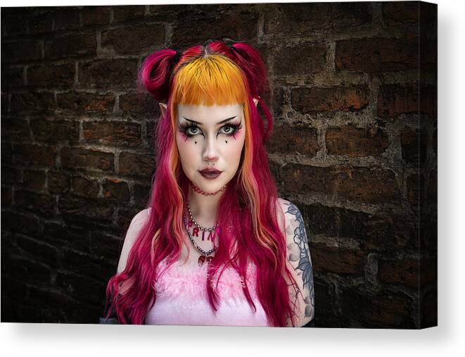 Princess
Goth
Whitby
Hair
Colour
Fashion
Style Canvas Print featuring the photograph Princess Of Fire by Daniel Springgay