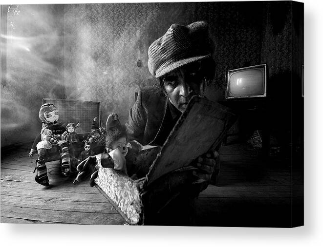 Conceptual Canvas Print featuring the photograph Puppet Master by Mario Grobenski - Psychodaddy