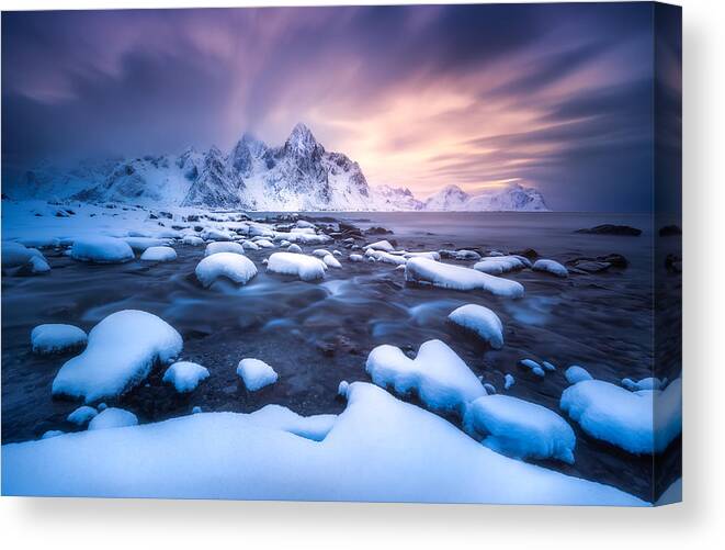 Pastel Canvas Print featuring the photograph Purple East by Maxyu