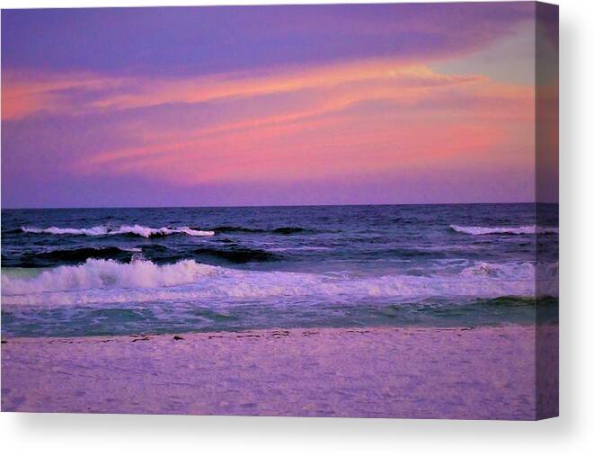 - Purple Sunset - Desting Fl Canvas Print featuring the photograph - Purple Sunset - Desting FL by THERESA Nye