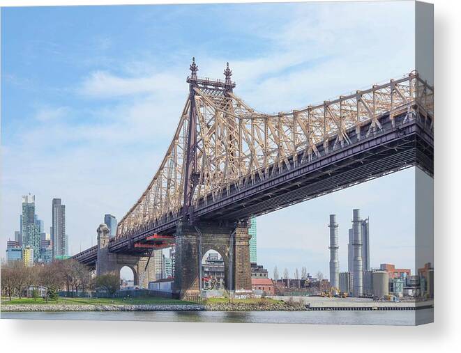 Queensboro Bridge Canvas Print featuring the photograph Queensboro Bridge by Cate Franklyn