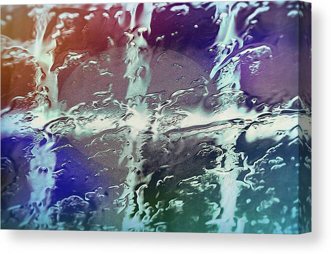 Windows Canvas Print featuring the photograph Rainy Window Abstract by Cathy Kovarik
