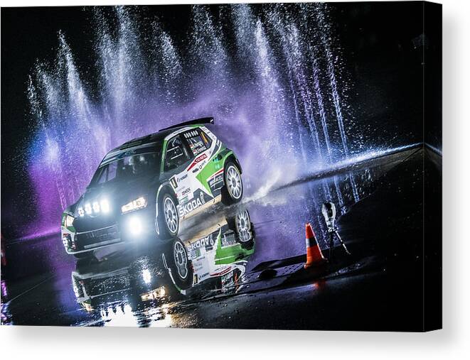 Water Canvas Print featuring the photograph Rally Show by Croitoriu Flavius