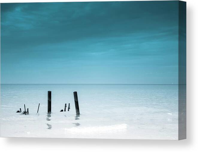 Wooden Post Canvas Print featuring the photograph Rare Calm by Greg David