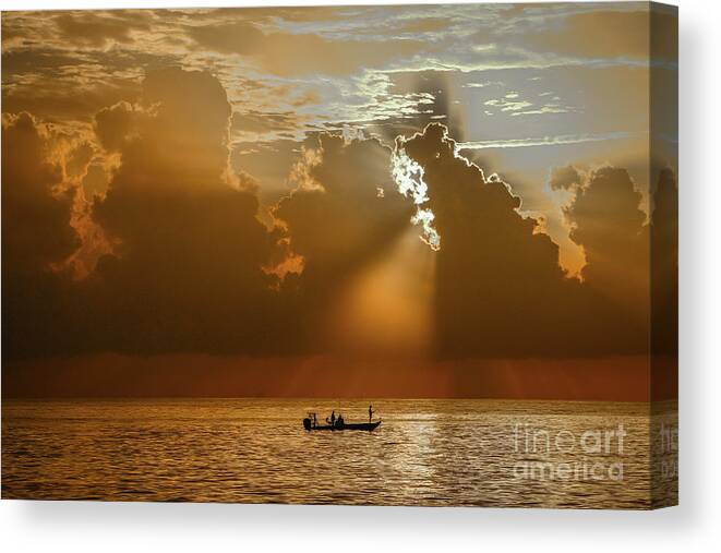 Sun Sunrise Canvas Print featuring the photograph Rays Light the Way by Tom Claud