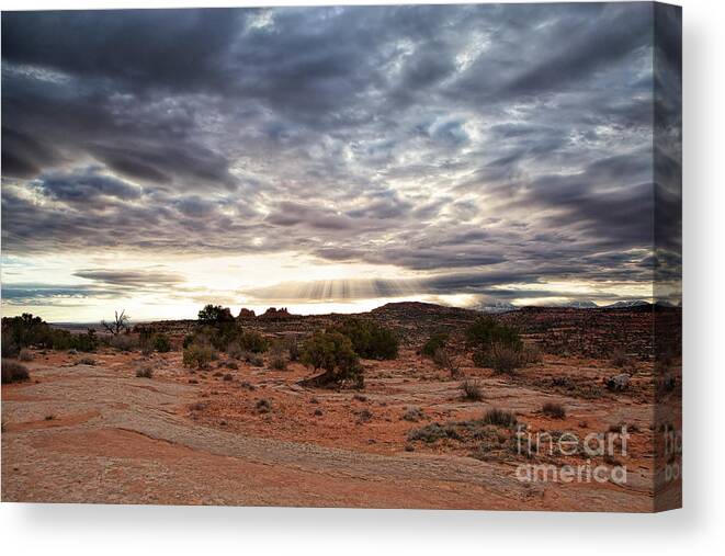Canyonlands Canvas Print featuring the photograph Rays of Morning by Jim Garrison