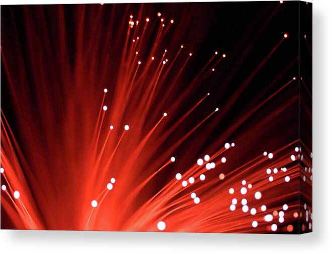 Internet Canvas Print featuring the photograph Red Fiber Optics by The-tor