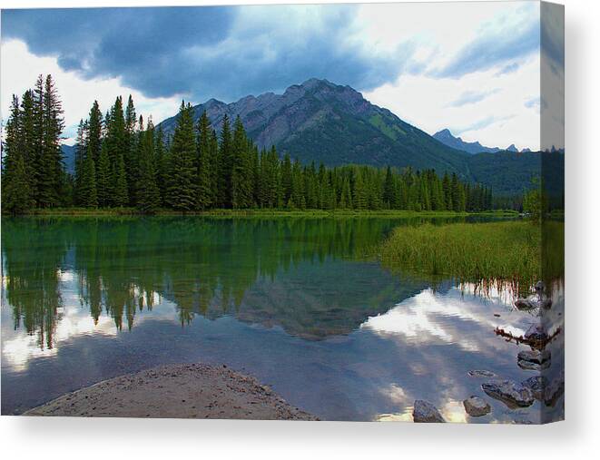 Reflection Lake Canvas Print featuring the photograph Reflection Lake by Linda Sannuti