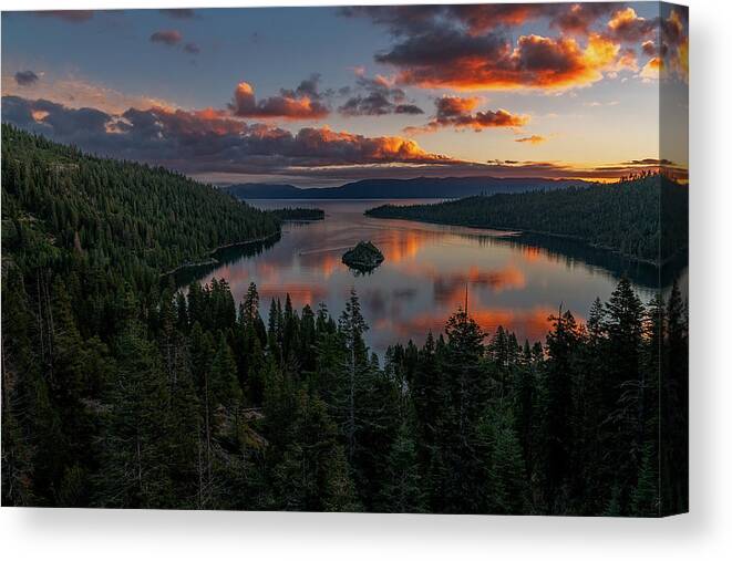 Bay Canvas Print featuring the photograph Reflection on Emerald Bay by John Hight