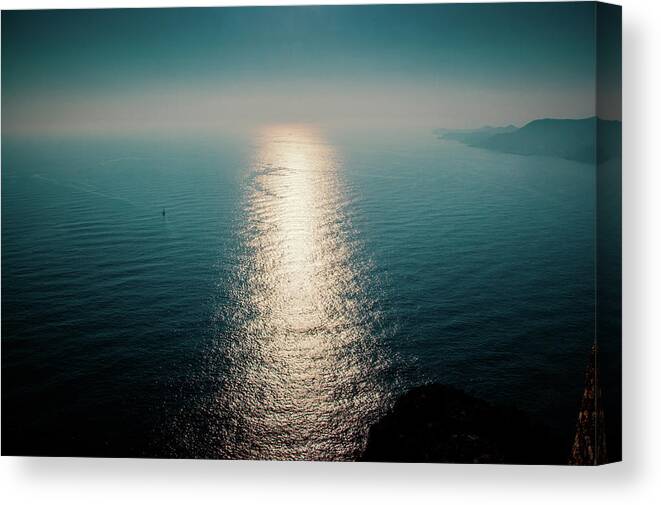 Sunset Canvas Print featuring the photograph Reflections along the coast of Alanya by Sun Travels