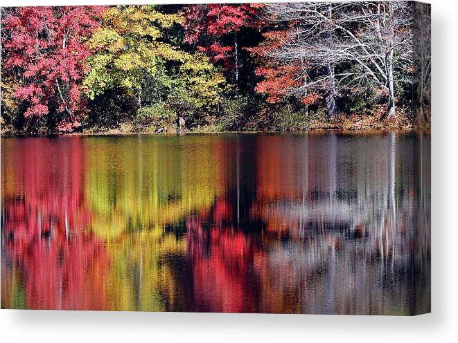 North Carolina Canvas Print featuring the photograph Reflections On Fairfield Lake - Cr by Jennifer Robin