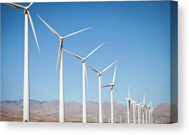 Environmental Conservation Canvas Print featuring the photograph Renewable Energy - Windmills by Adamkaz