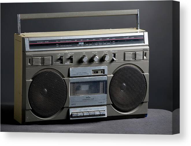 1980-1989 Canvas Print featuring the photograph Retro Analog Boom Box by Timothy Hughes