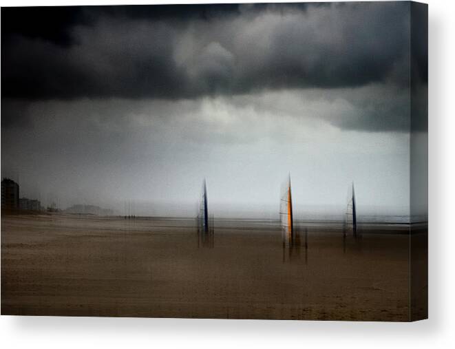 Beach Canvas Print featuring the photograph Riders On The Storm by Bruno Flour