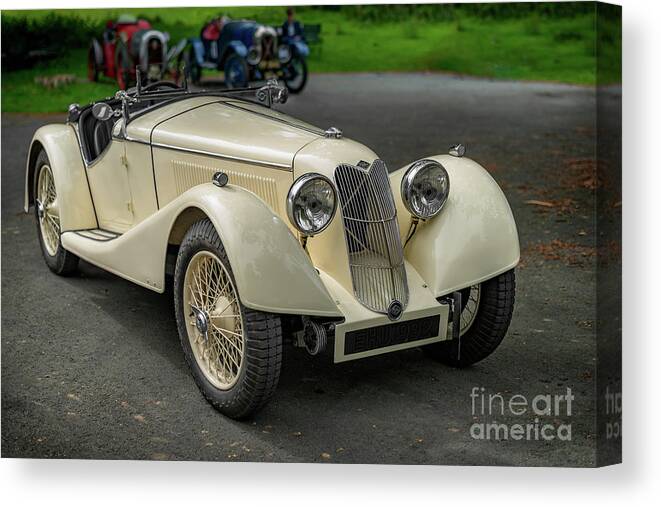 Riley Canvas Print featuring the photograph Riley Sprite Classic Car by Adrian Evans