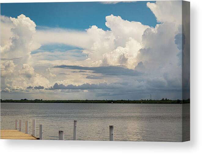 Water Canvas Print featuring the photograph River View by Les Greenwood