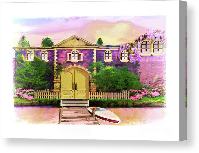 River House Canvas Print featuring the photograph Riverside Retreat by Regina Geoghan