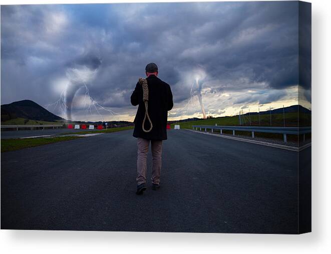 Hanging Canvas Print featuring the photograph Road To Nowhere by ?ukasz Wac?awski