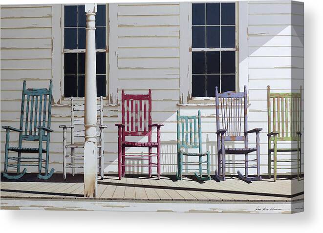 Img_9716 Canvas Print featuring the painting Rocking Chair Family by Zhen-huan Lu
