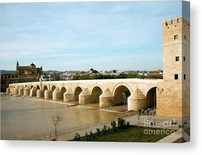 Arab Canvas Print featuring the photograph Roman Bridge by Sheila Terry/science Photo Library