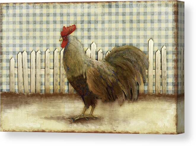 Rooster Canvas Print featuring the painting Rooster by Dan Meneely