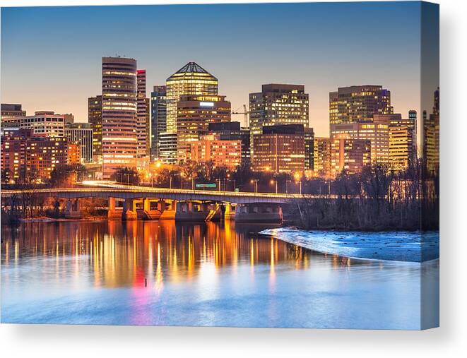 Cityscape Canvas Print featuring the photograph Rossyln, Arlington, Virginia, Usa by Sean Pavone