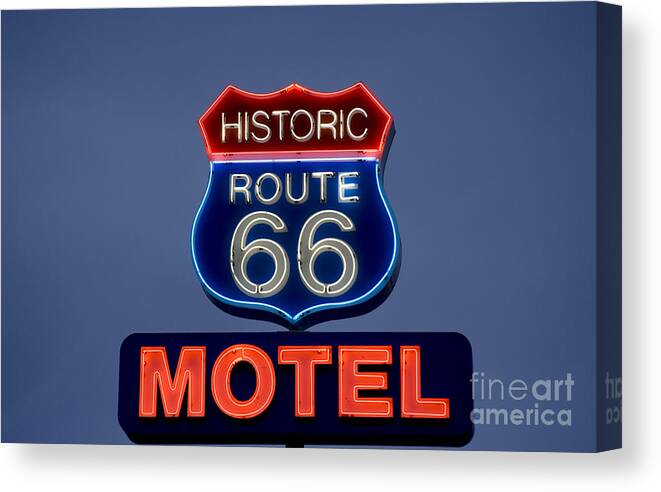 2006 Canvas Print featuring the photograph Route 66 Motel by Carol Highsmith