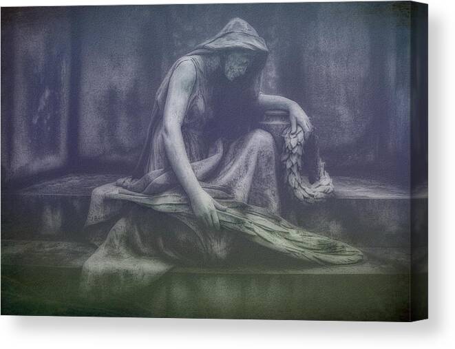 Cemetery Canvas Print featuring the photograph Sadness and Sorrow by Tom Mc Nemar