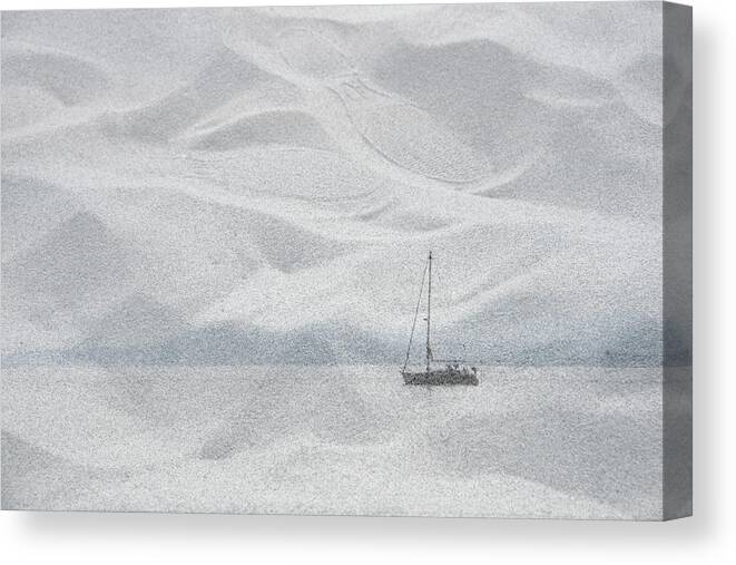 Sailboat Canvas Print featuring the photograph Sailboat in the Sand by Kathy Paynter
