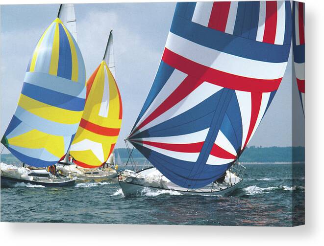 Wind Canvas Print featuring the photograph Sailing Race by John Foxx